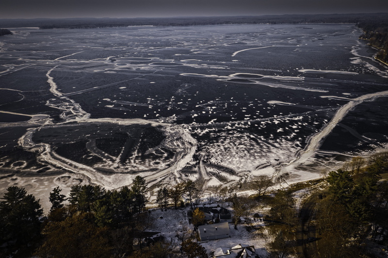 land, volcano, frozen lake, aerial, power in nature, 5K, tranquility, no people, dennis buchner, body, beauty in nature, view, water, grey, crater, aerial view