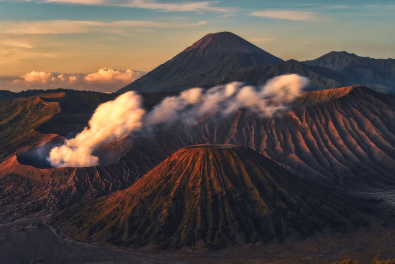 the volcano, Bromo, smoke, Java, 1080P, volcanoes