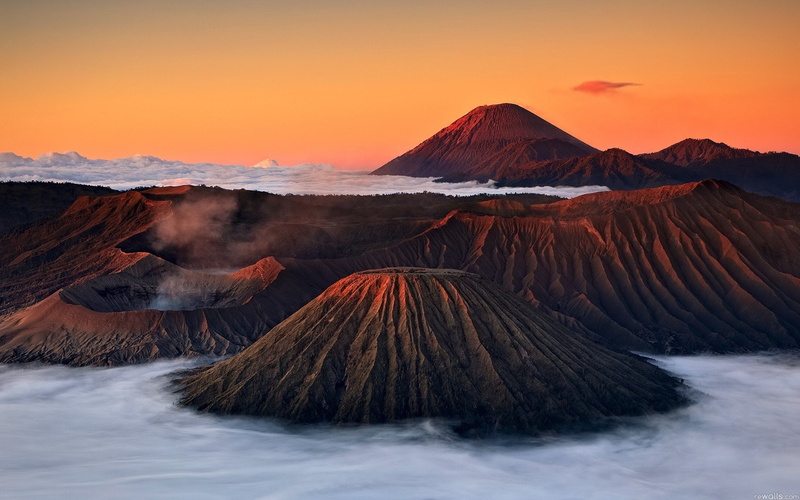 bromo, 1080P, indonesia, mountains, volcanoes, nature