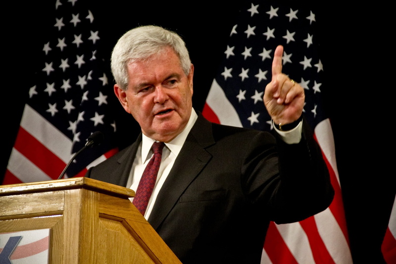 gop, senior adult, newt gingrich, men, adult, government, election, politics, indoors, flag, usa, one person, georgia, waist up, studio shot, black background