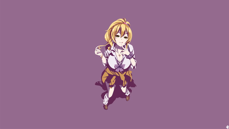 Anime, blond hair, mid-air, women, arms raised, jumping, colored background, full length, one person, adult, copy space, hairstyle, studio shot, 1080P