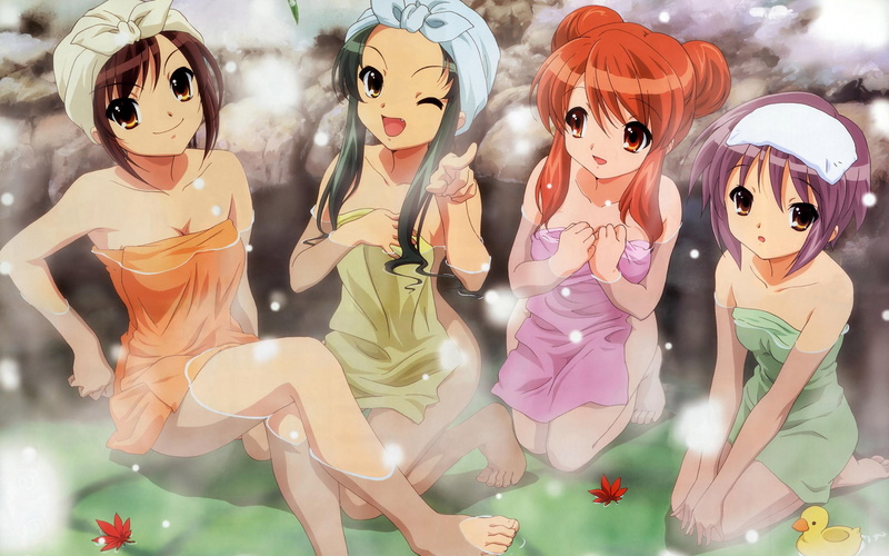 four, hot, little, Girl, springs, Spa, girls, 2K, Cartoon
