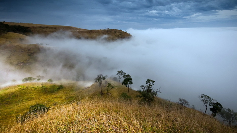 tranquil scene, mountain, geology, landscape, non-urban scene, tranquility, scenics - nature, nature, volcanic crater, environment, hot spring, cloud - sky