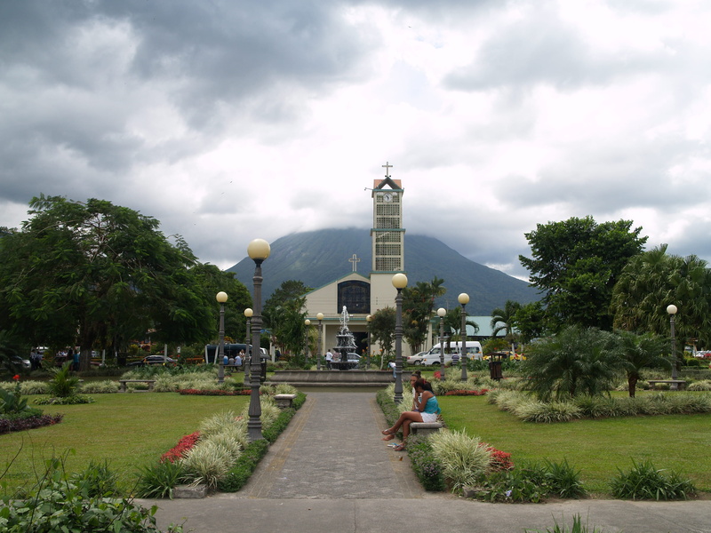 tall - high, grass, incidental people, plant, costa rica, architecture, sky, day, costa rica, travel destinations, la fortuna, transportation, fortuna