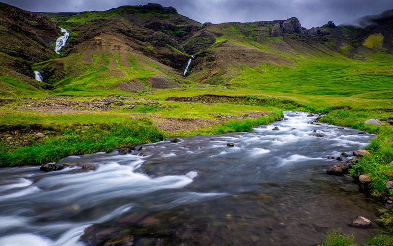 motion, desktop, non-urban scene, 5K, flowing water, environment, tranquility, nature, land, snaefellsnesog, outdoors, beauty in nature, iceland, day