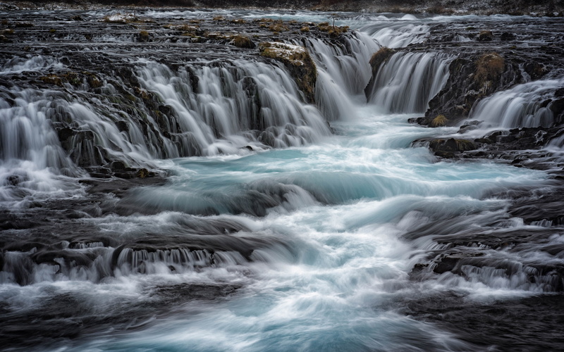 sea, 5K, motion, mobile, river, solid, flowing, rock, scenics - nature, surfing, k, beauty in nature, waterfall, water, bruar, sport, iceland