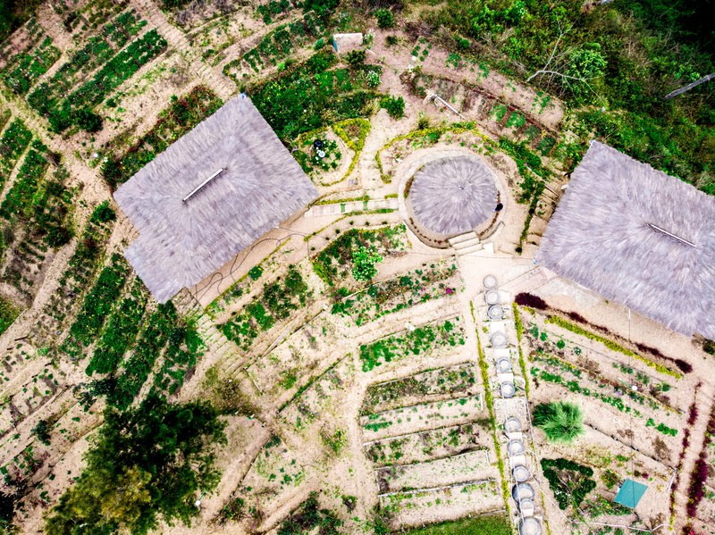 grass, recycled, vegetation, outdoors, built structure, unnamed road, scenery, history, plant, aerial view, timor-leste, day, drone photography, garden