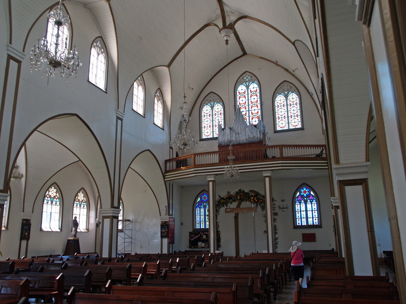 spirituality, aisle, church, architecture, day, indoors, in a row, costa rica, window, place of worship, bench, religion, grecia, built structure, arched