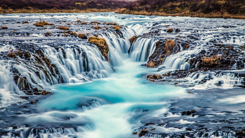 flowing, water, cold temperature, 5K, day, Bruarfoss, purity, power in nature, rock, k, no people, rock - object, blurred motion, environment, nature