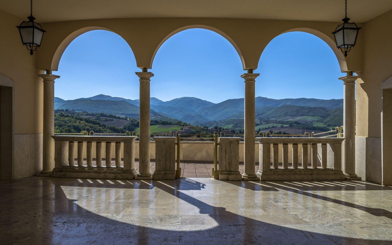 italy, columns, photography, beige, cascia, view, 1920x1200, rita, basilica of st. rita, 1080P, basilica, europe, concrete, st