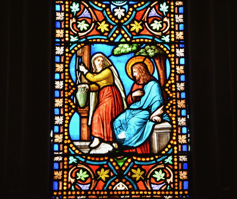 art and craft, architecture, no people, composition of glass, heritage, female likeness, cathedral of dol de bretagne, window, building, place of worship
