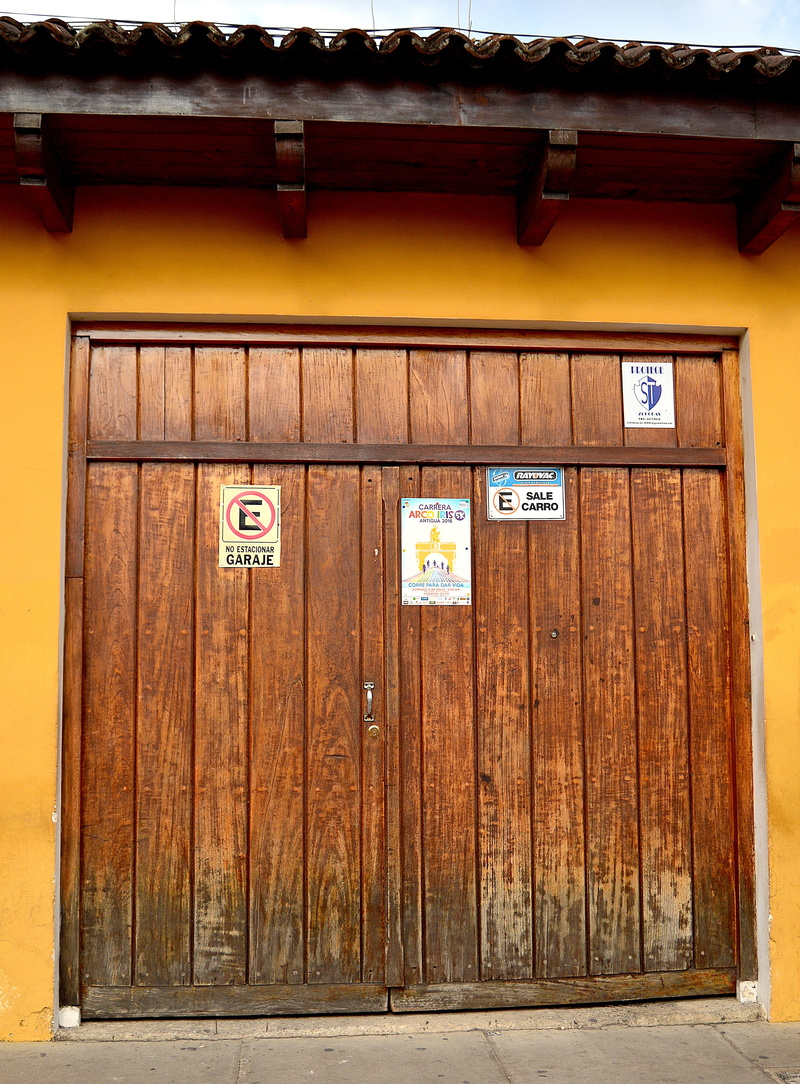 closed, no people, old wood, security, garage, text, wooden door, 4K, door, facade, architecture, wall - building feature, brown, communication, building exterior