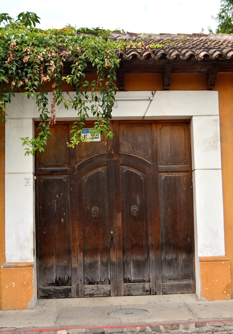 nature, city, antigua guatemala, building exterior, wood - material, facade, house, garage, architecture, window, entrance, wood, outdoors, door, old wood