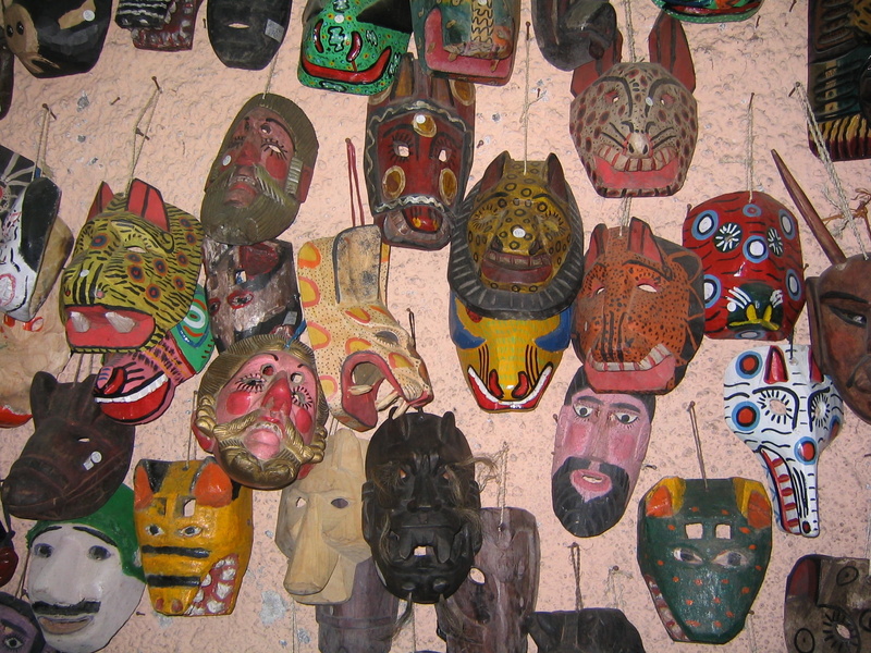 1080P, indoors, travel, sculpture, male likeness, multi colored, variation, wall - building feature, mural, architecture, choice, day, close-up, guatemala