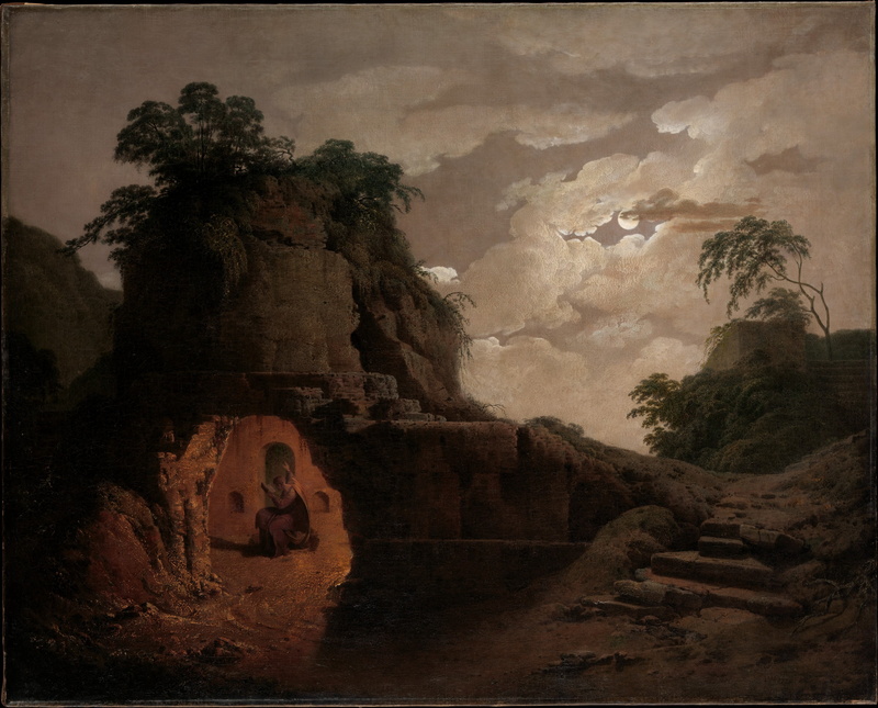built structure, solid, outdoors, history, sky, old, Joseph Wright, tree, no people, travel destinations, ancient, plant, place of worship, rock formation