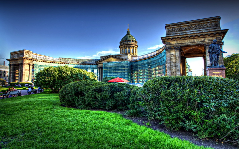 photo, 1080P, st, cathedral, kazan, picture, design, hdr, petersburg