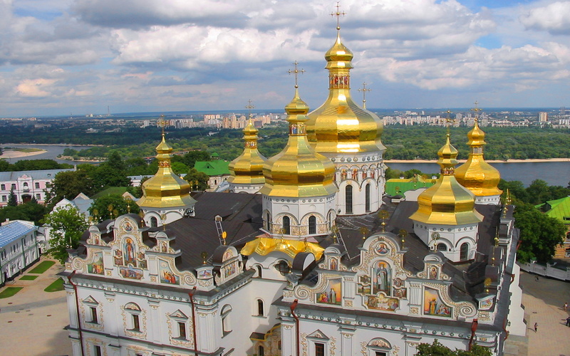 nature, building, cathedral, cloud - sky, sky, kiev, dome, religion, building exterior, hd, no people, built structure, history, lavra, place of worship
