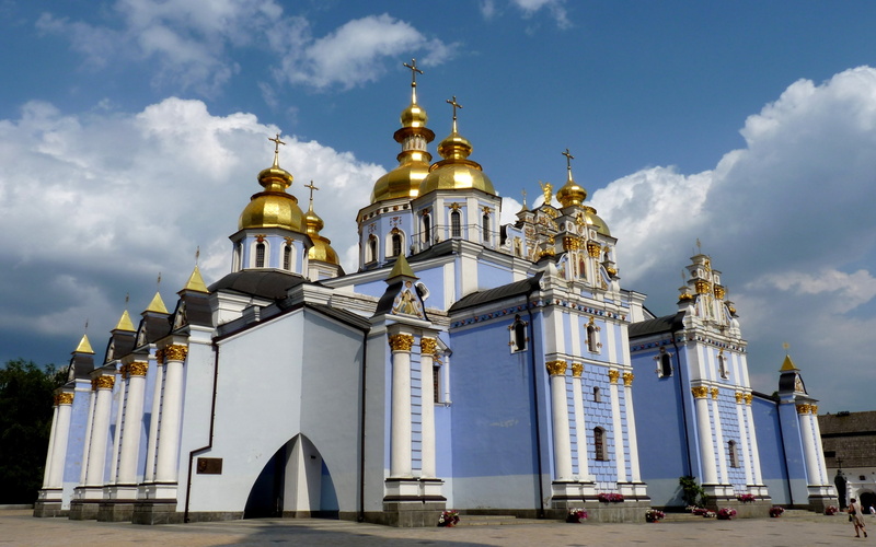 michael, 2K, s, monastery, kiev, st, golden, domed