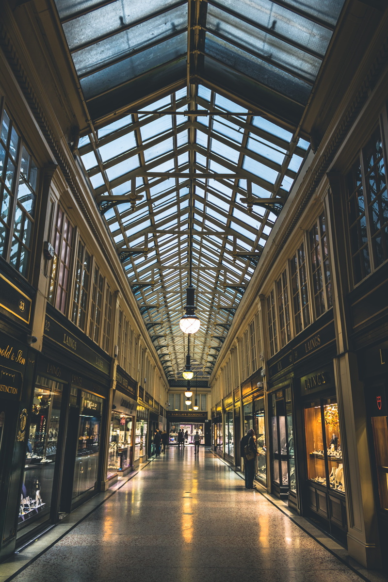 empty, built structure, new year, ceiling, shopping mall, floor, store, window, human, street landscape, corridor, diminishing perspective