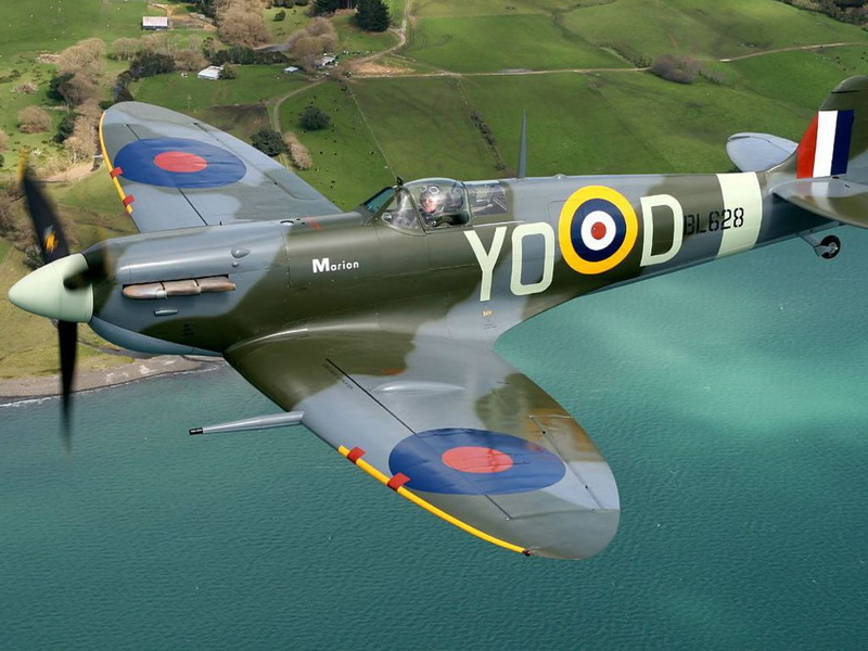 480P, Airplane, fly, spitfire, hd, art, antique, aircraft, mk