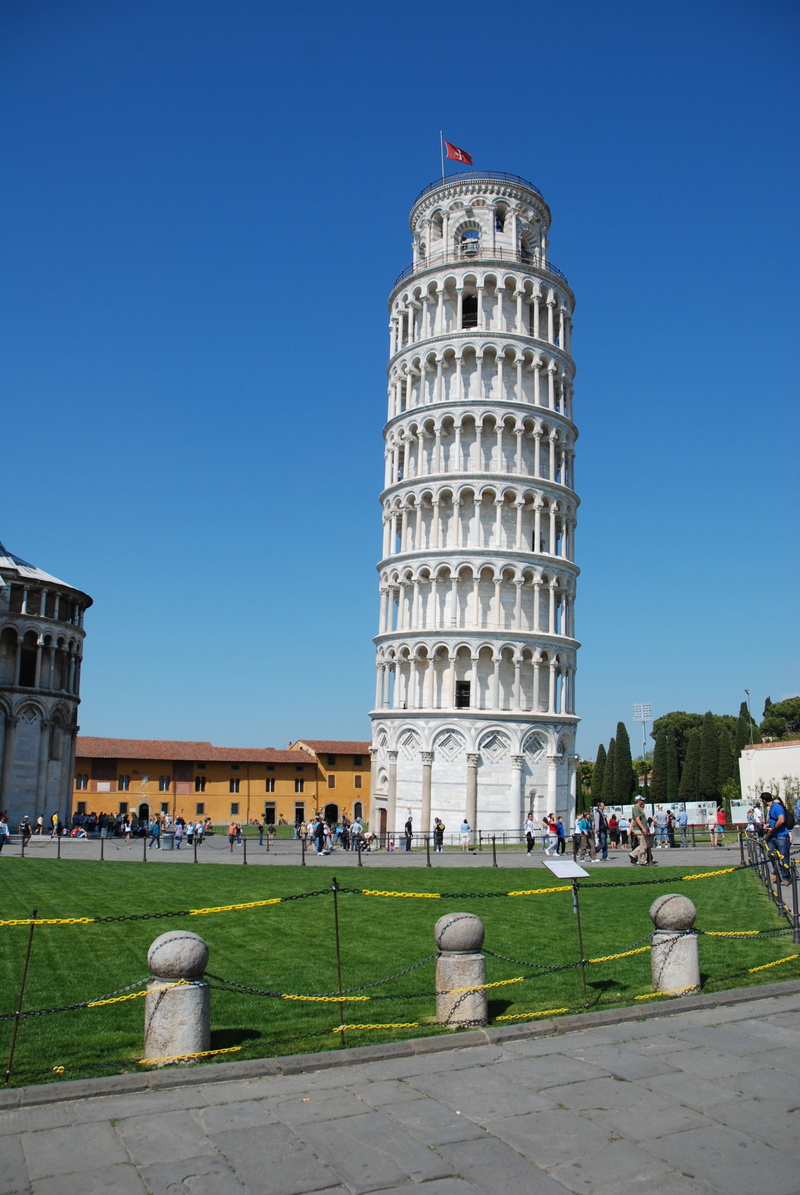 nature, clear sky, monuments, tower, building exterior, incidental people, italy, landscape, sky, ancient civilization, baptistery, holiday, 4K, day, travel destinations