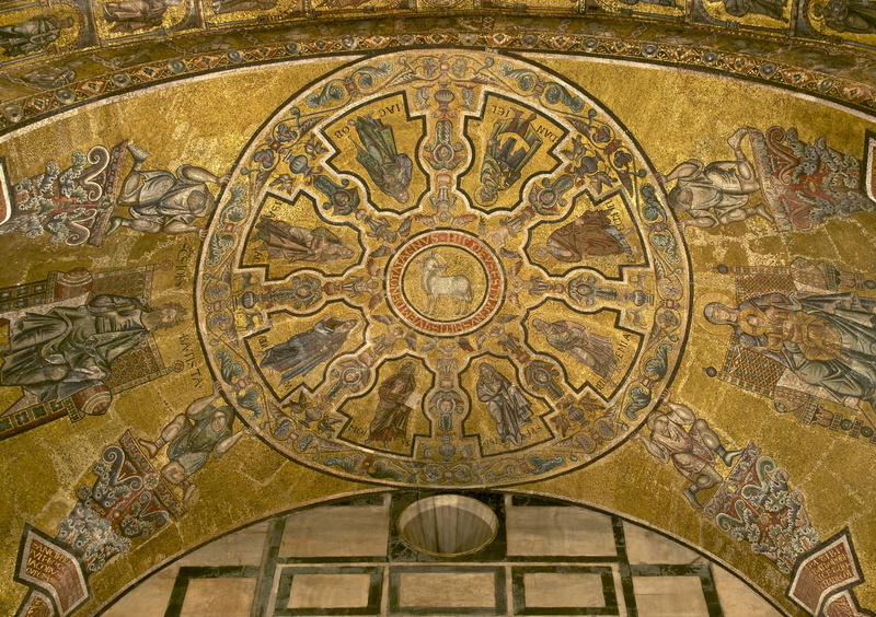 historic, Prophets, agnus dei prophets, spirituality, golden, florence, mosaic, history, ceiling, arch, design, vault, artwork, place of worship, painting