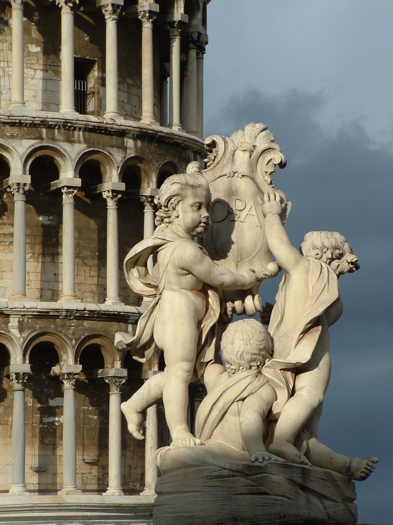 the past, sculpture, built structure, architecture, statue, pisa, angel, 1080P, representation, human representation, travel destinations, torre, no people