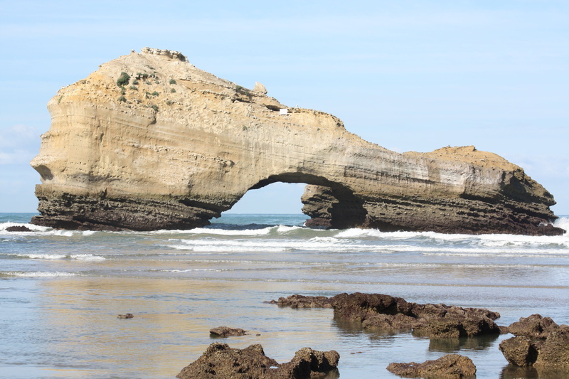 sky, nature, eroded, natural arch, day, rock formation, solid, side, arch, land, scenics - nature, water, rock - object, 4K, beach, no people, outdoors