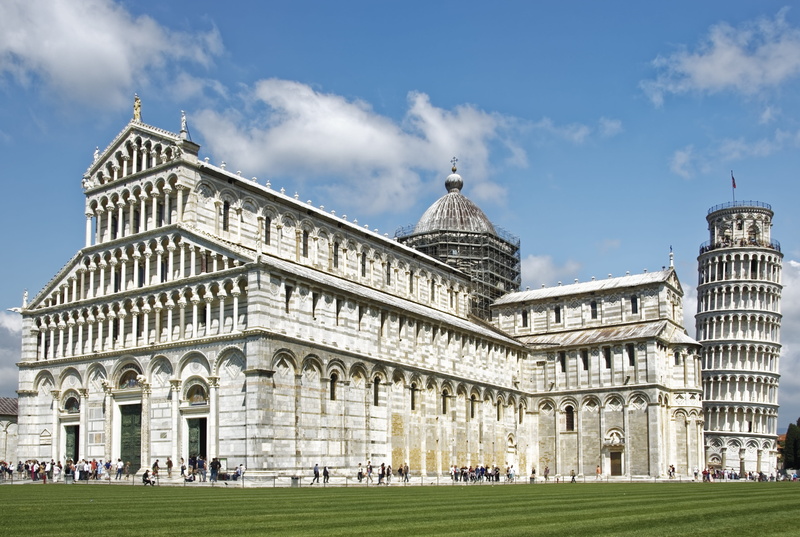 day, sky, 4K, city, church, cloud - sky, the past, outdoors, history, pisa, tuscany, tower, nature, travel destinations, architectural column, building