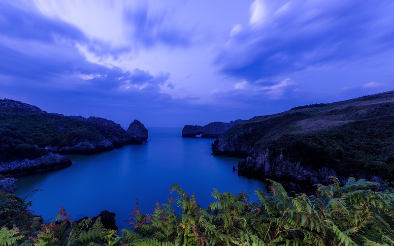 1080P, Bay of Biscay, The Bay of Biscay, Bay, sea, rocks, Spain, Beach Berellín, fern, Prellezo, Cantabria, Val de San Vicente