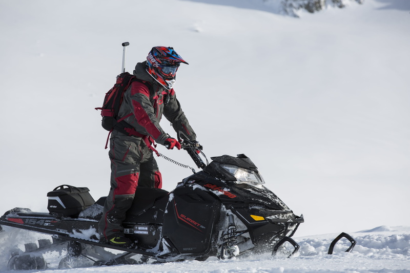 snowsuit, outdoors, vehicle, race, snow mobile, scenic, nature, landscape, vacations, expedition, full length, sports equipment, action, winter clothing
