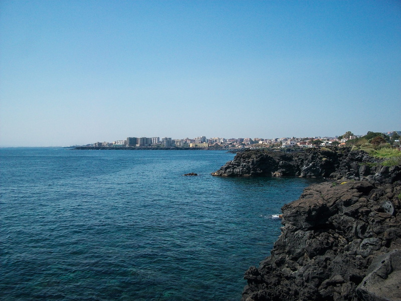 beauty in nature, côte dazur, solid, acicastello, summer, built structure, sky, costa, day, sky water, holiday, tranquil scene, copy space, portal, waterfront