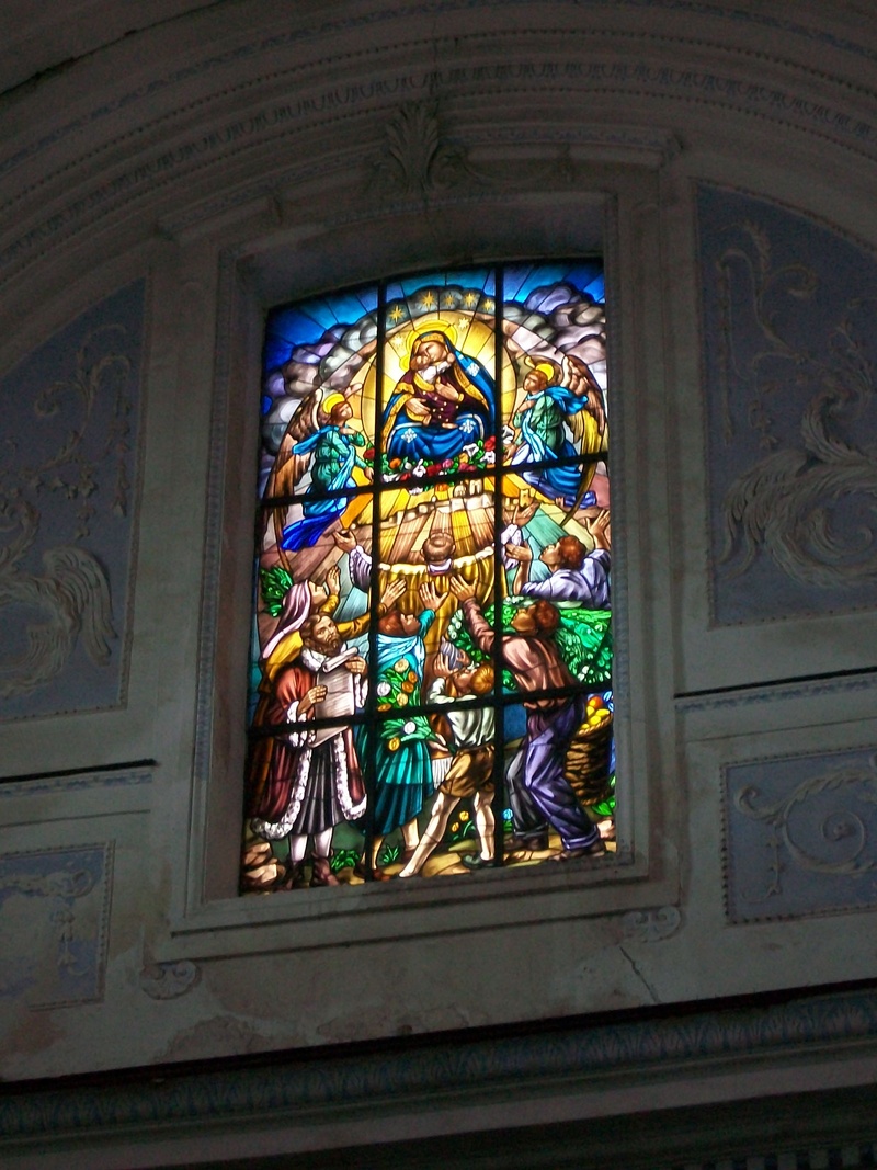 stained glass, catania, caltagirone, ceiling, building, glass, church, no people, place of worship, spirituality, belief, window, sicily, indoors, male likeness