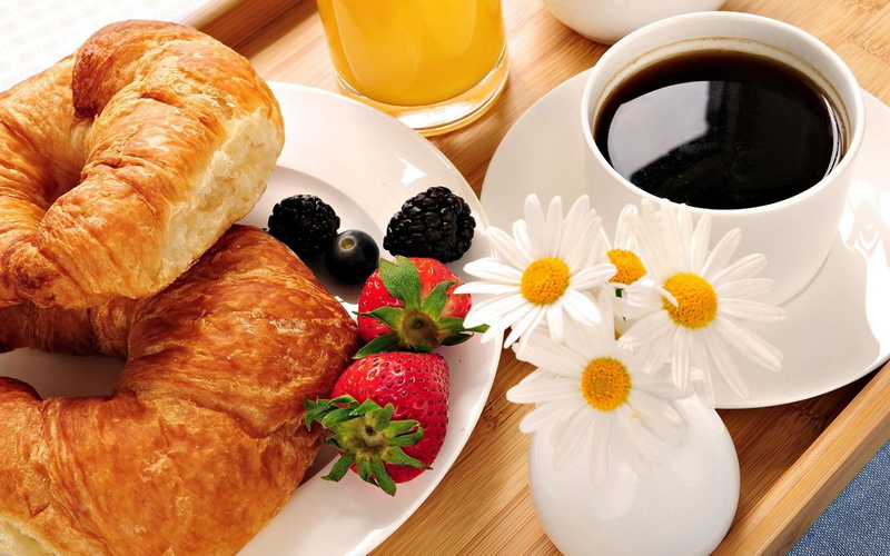 coffee, wide, 720P, mobile, food, croissants