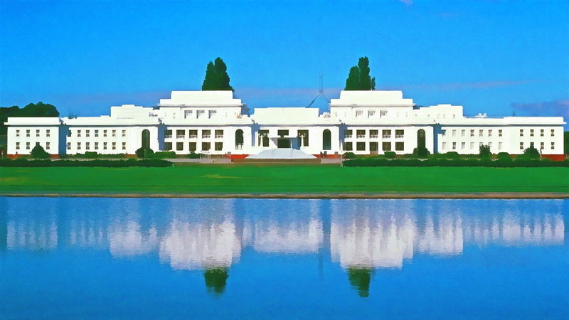 Parliament, plant, city, Australia, Artistic, building exterior, nature, government, lake, water, no people, sky, 1080P, outdoors, day, history, Building