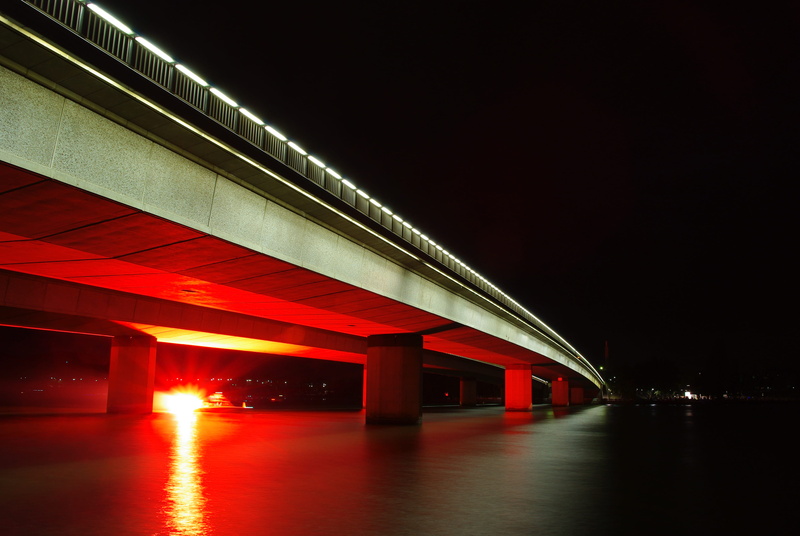 modern, evening, light - Natural Phenomenon, white, traffic, light, city, dusk, bridge, outdoors, street, cityscape, australia day, flare, built Structure