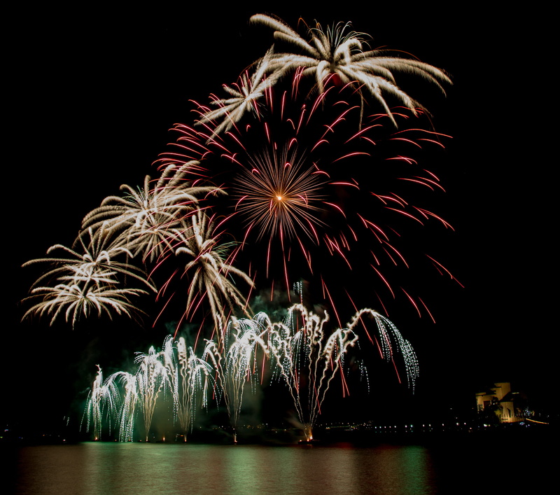 water, firework - man made object, exploding, light, arts culture and entertainment, firework display, glowing, night, nature, firework, no people, illuminated
