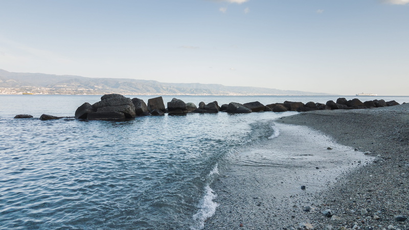 water, no people, idyllic, rock, waterfront, tranquil scene, messina, solid, day, nature, land, 4K, scenics - nature, sea, rock - object, tranquility