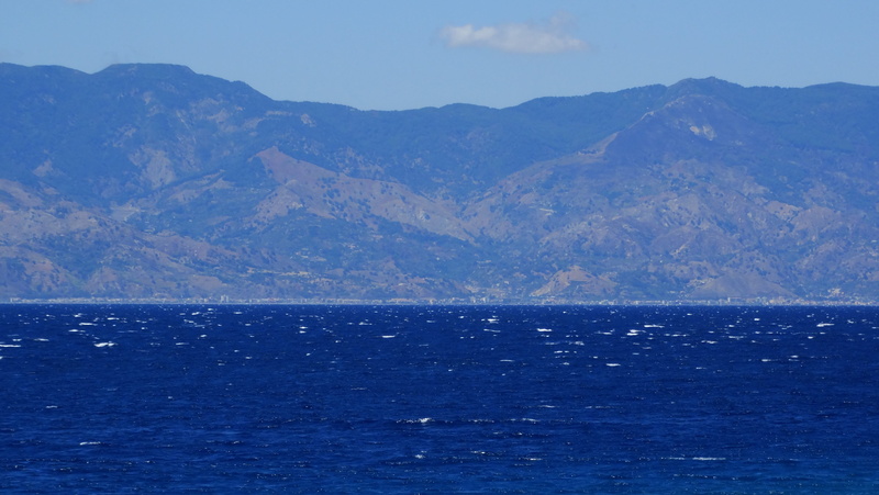 mountain range, remote, land, sky, blue, water, outdoors, sea, 5K, reggio calabria, strait of messina, sea view, beauty in nature, environment, calabria