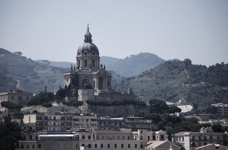 belief, day, outdoors, architecture, building exterior, no people, mountain, building, cathedral, mediterranean, travel, religion, messina, city, built structure
