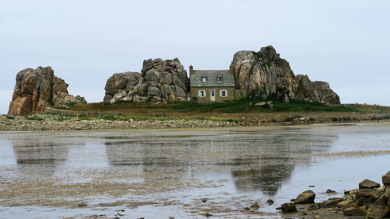 brittany, mn, outdoors, france, abbey, plougescan, travel destinations, building exterior, coastal, waterfront, architecture, built structure, rock house
