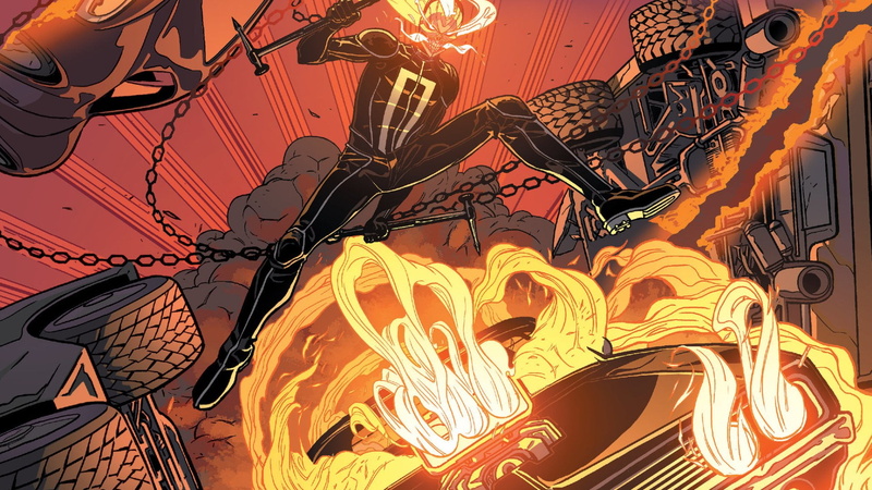 1080P, illuminated, Comics, multi colored, backgrounds, full frame, Robbie Reyes, Ghost Rider, All-New Ghost Rider, low angle view, representation, orange color