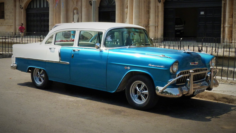 white, building exterior, old, daytime, automotive, Chevrolet, building, built structure, nostalgic, roadside, road, mode of transportation, vintage car