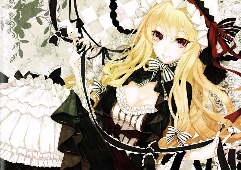 yakumo, girls, touhou, blonde, red eyes, anime, yukari, eyes, 5K, red, yakumo yukari, anime girls