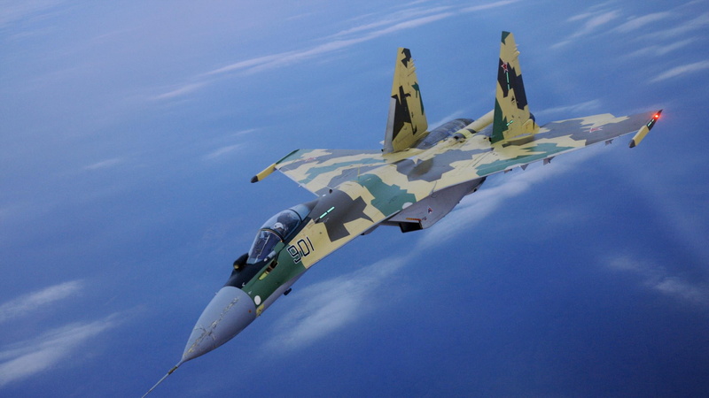 navy, fighter plane, sky, plane, no people, military, nature, mode of transportation, air force, outdoors, blue, aircraft, cloud - sky, day, Sukhoi Su-35