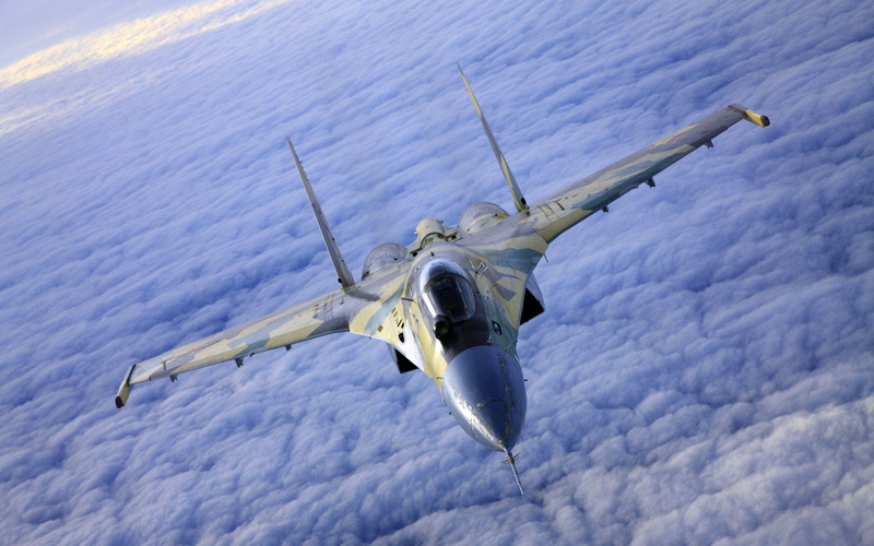 vehicles, 1080P, aircraft, jet, skyscapes, sukhoi, su 27, fighters, flanker