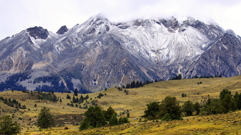 plant, outdoors, garze, mount scenery, beauty in nature, 4K, mountain peak, genie peak, peaks, autumn, tranquil scene, tibet, moraine, china, nature, no people