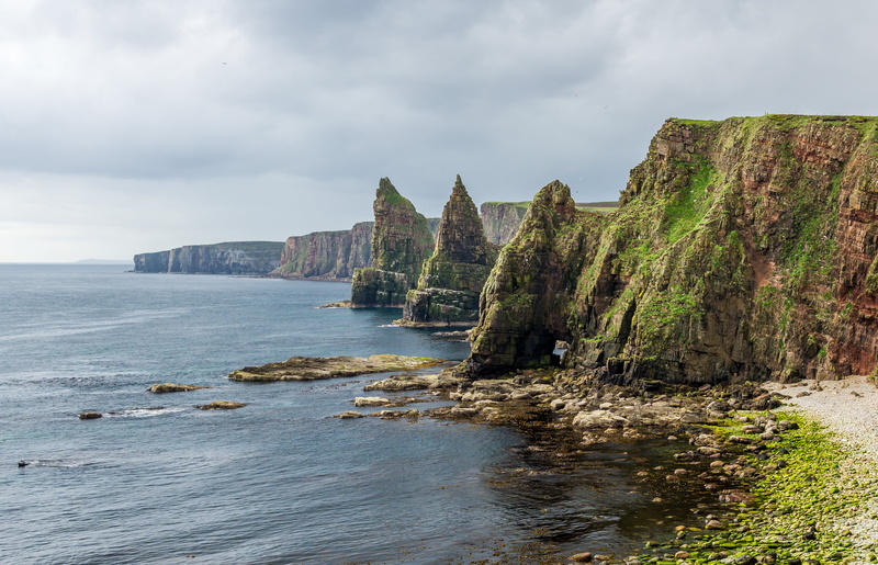 white clouds, East  Coast, 30mm, Contemporary, white, Sea, clouds, Sony  ILCE-6000, Ocean, mountain, Duncansby Head, cliff, rock - Object, Duncansby-Head