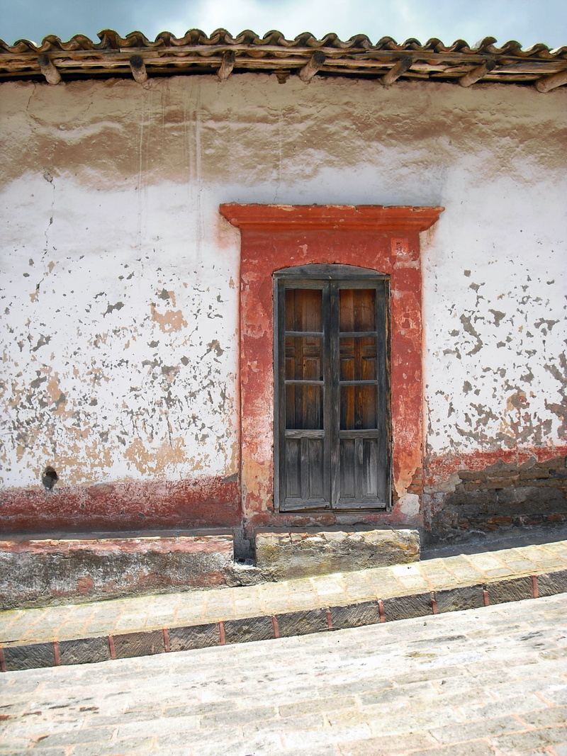 mexico, outdoors, closed, old, security, day, rural, pueblo, door, residential district, roof, rustic, architecture, staircase, building Exterior, street