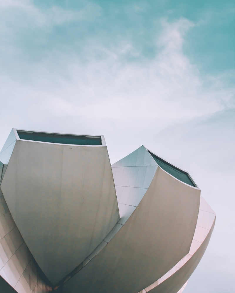modern, opera, high section, simple, no people, geometry, built structure, water, symmetry, cloud - sky, skyline, arch, building exterior, business, close-up